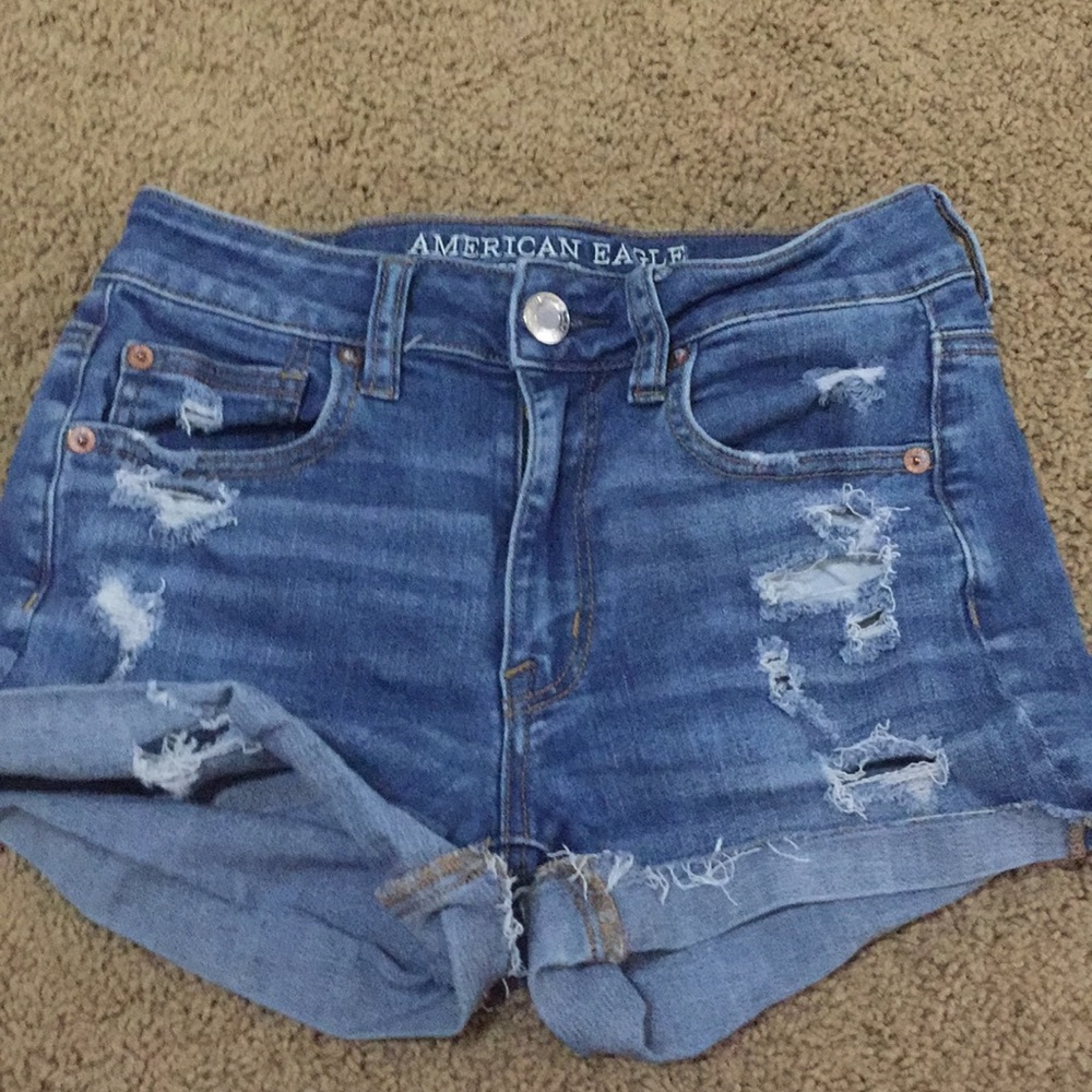 American Eagle Light Denim Short Shorts